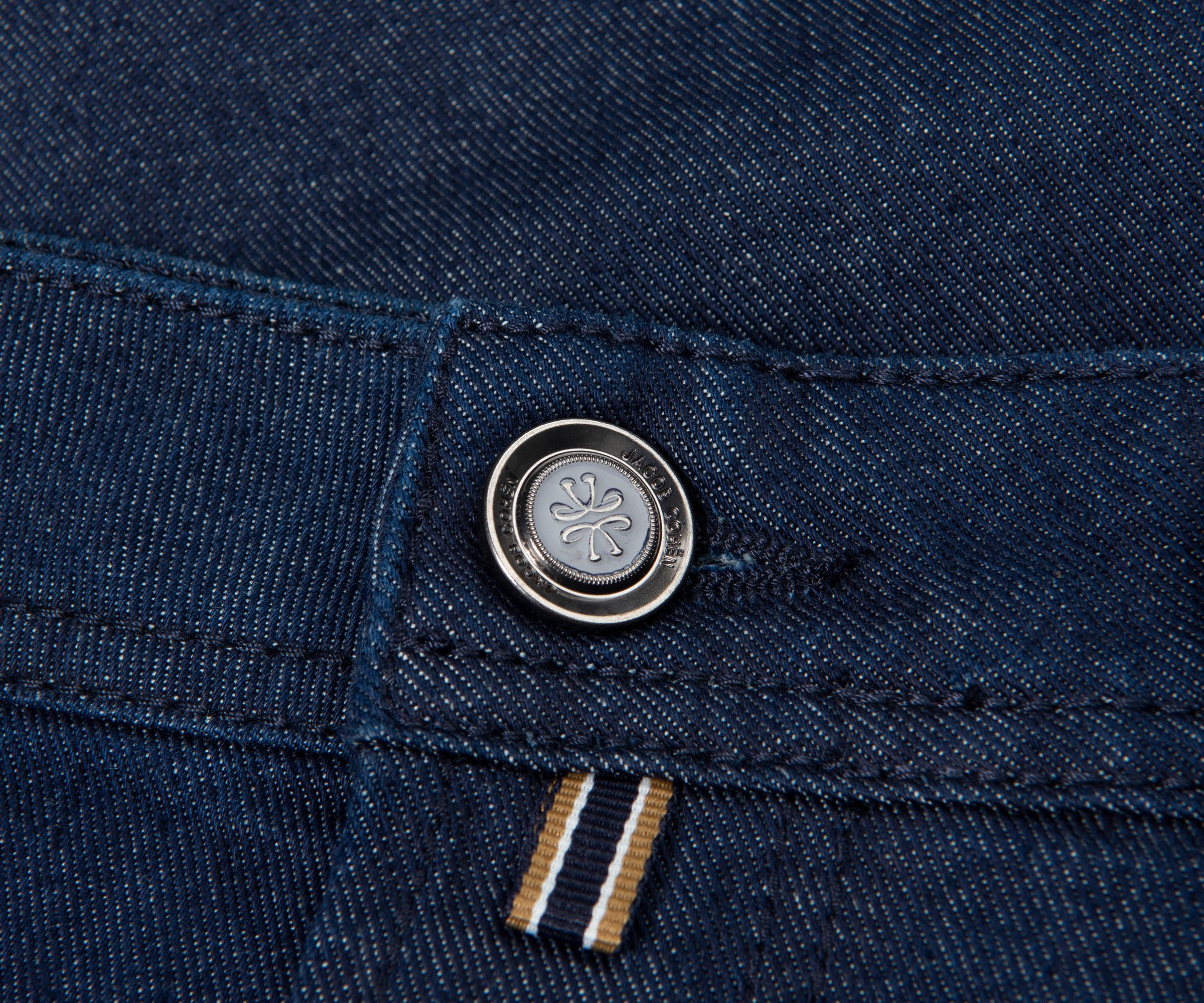 Jacob Cohen Bard Suede Patch Slim Fit Jeans Denim Blue