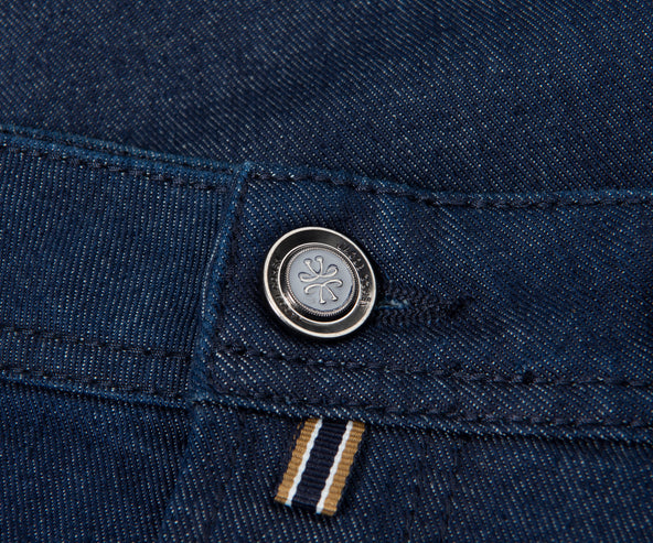 Jacob Cohen Bard Suede Patch Slim Fit Jeans Denim Blue