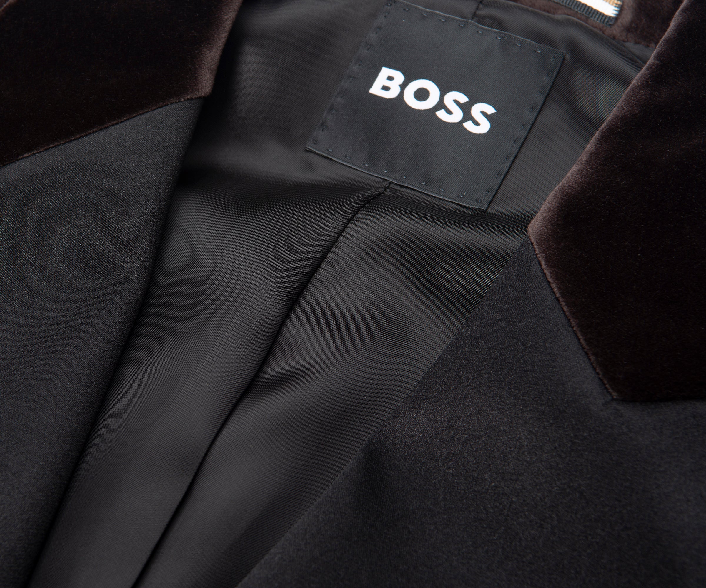 Boss Chocolate H Huston Slim Fit Velvet Cotton Suit