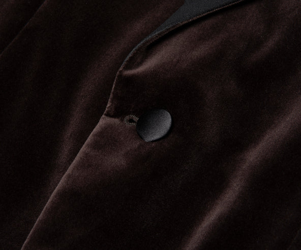 Boss Chocolate H Huston Slim Fit Velvet Cotton Suit