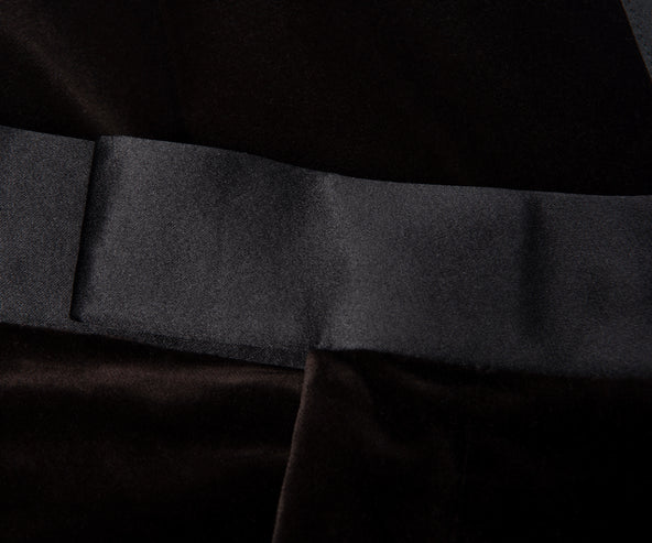 Boss Chocolate H Huston Slim Fit Velvet Cotton Suit