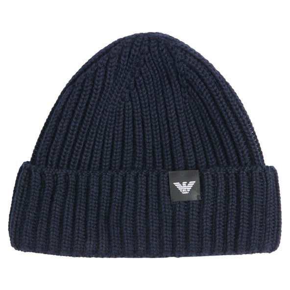 Emporio Armani Knitted Woollen Beanie Navy