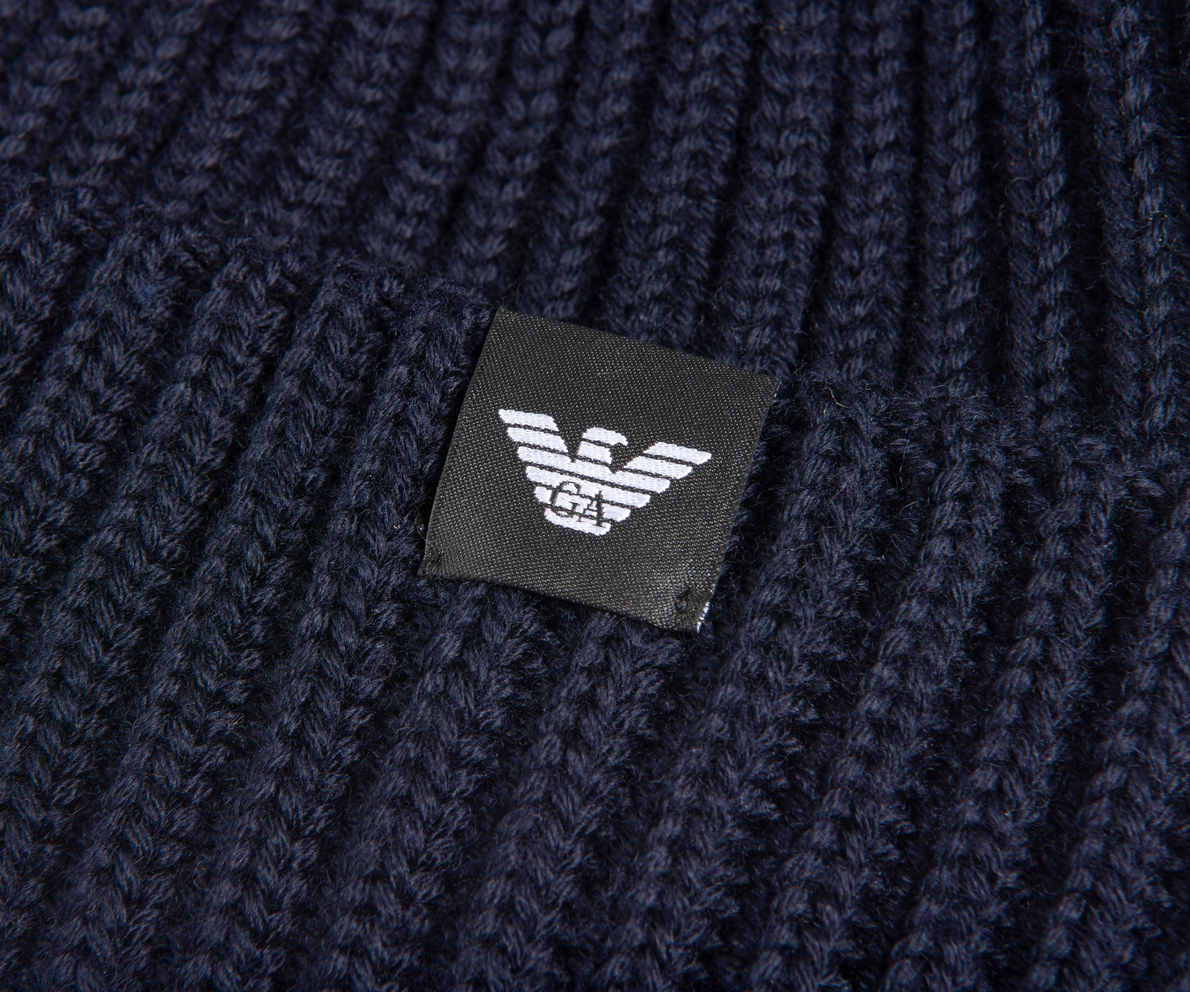 Emporio Armani Knitted Woollen Beanie Navy
