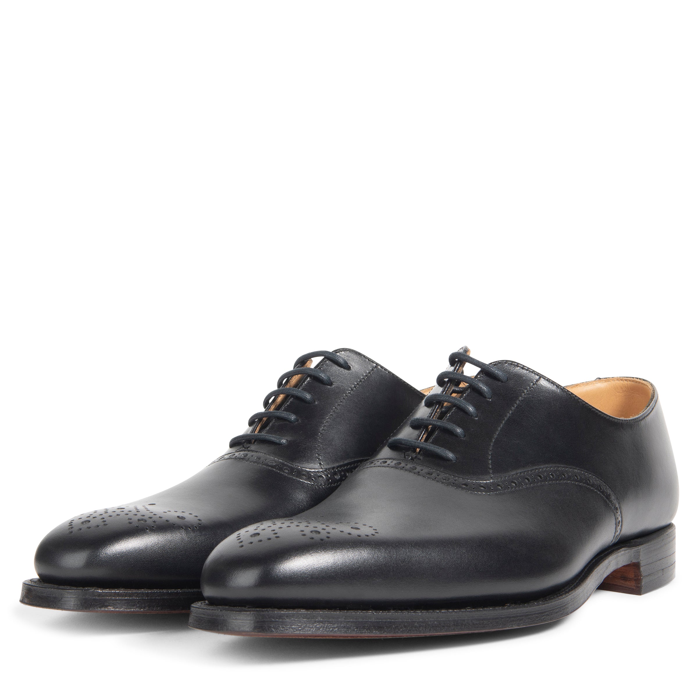 Crockett & Jones Edgware Punched Medallion Shoe Black