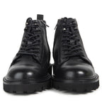 Boss Black Grained Leather Half Boots