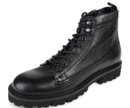 Boss Black Grained Leather Half Boots