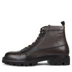 Boss Brown Grained Leather Half Boots
