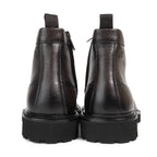 Boss Brown Grained Leather Half Boots