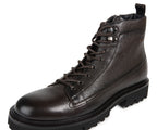 Boss Brown Grained Leather Half Boots