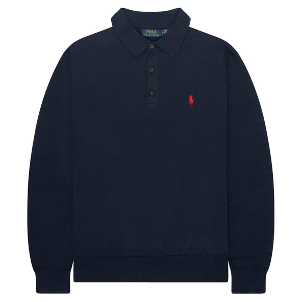 Polo Ralph Lauren Long Sleeve Polo in Navy at Pockets