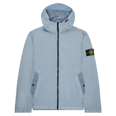 Stone Island Avio Blue Crinkle Reps Hooded Jacket
