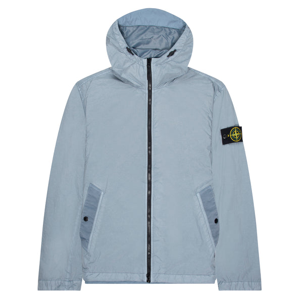 Stone Island Avio Blue Crinkle Reps Hooded Jacket