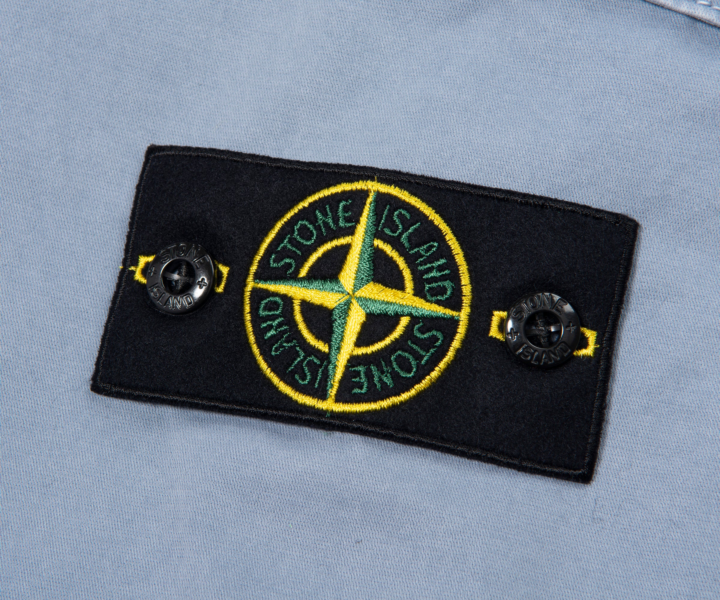 Stone Island Avio Blue Stretch Cotton Shorts