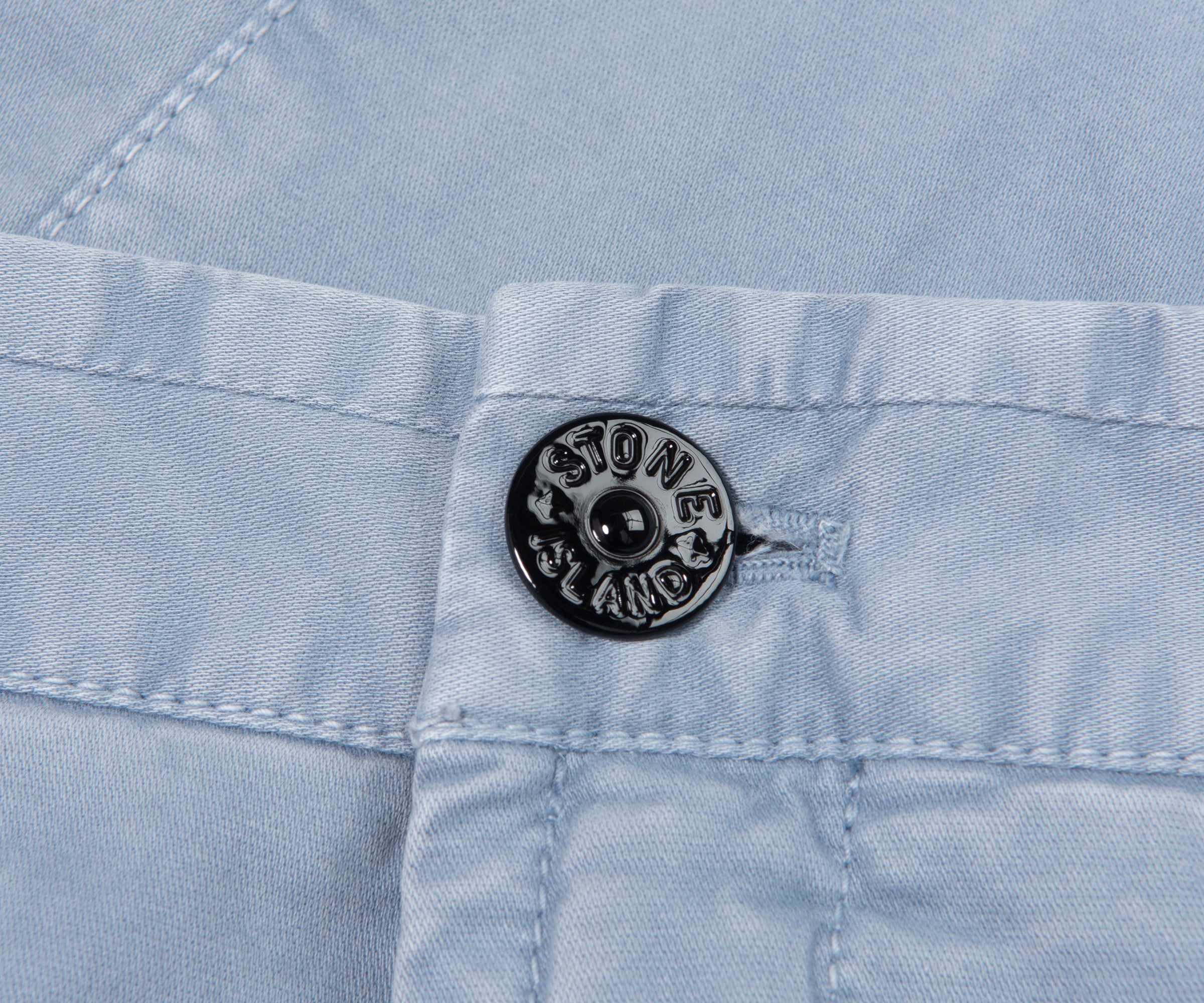 Stone Island Avio Blue Stretch Cotton Shorts