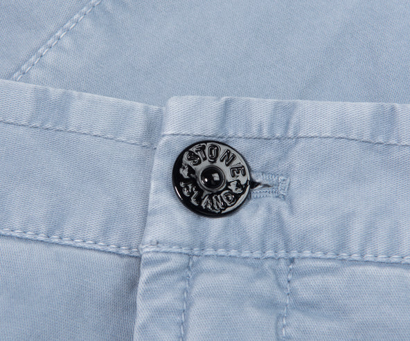 Stone Island Avio Blue Stretch Cotton Shorts