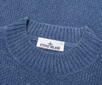 Stone Island Avio Blue Waffle Knitted Sweater
