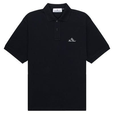 Stone Island Navy Signature Embroidered Logo Polo