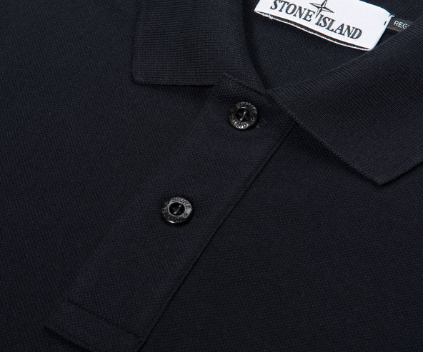 Stone Island Navy Signature Embroidered Logo Polo