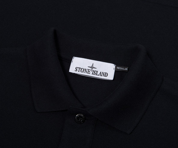 Stone Island Navy Signature Embroidered Logo Polo