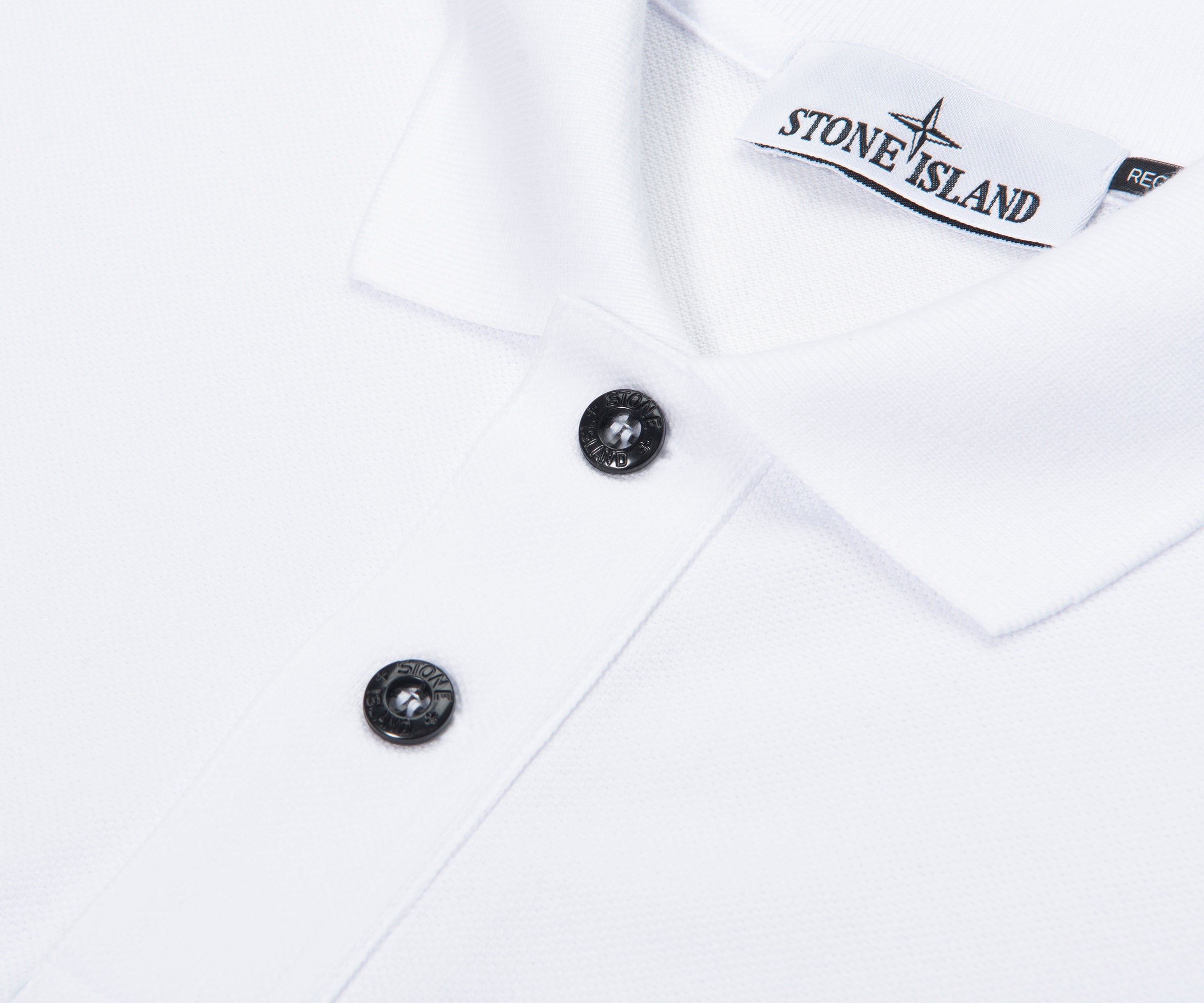 Stone Island White Signature Embroidered Logo Polo