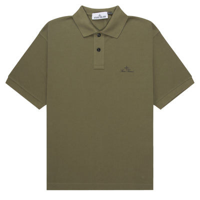 Stone Island Green Signature Embroidered Logo Polo