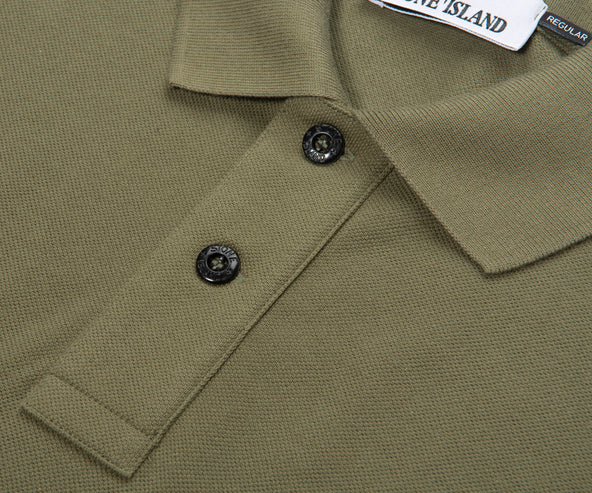 Stone Island Green Signature Embroidered Logo Polo