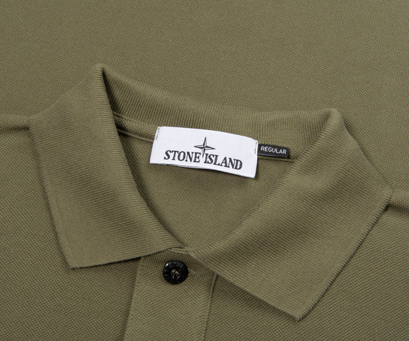 Stone Island Green Signature Embroidered Logo Polo