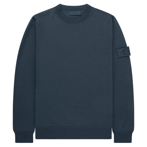 Stone Island Ghost Baltic Blue Knitted Crewneck Sweatshirt