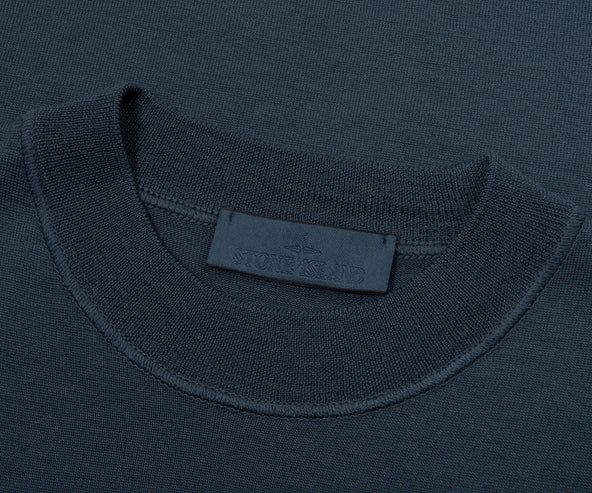 Stone Island Ghost Baltic Blue Knitted Crewneck Sweatshirt