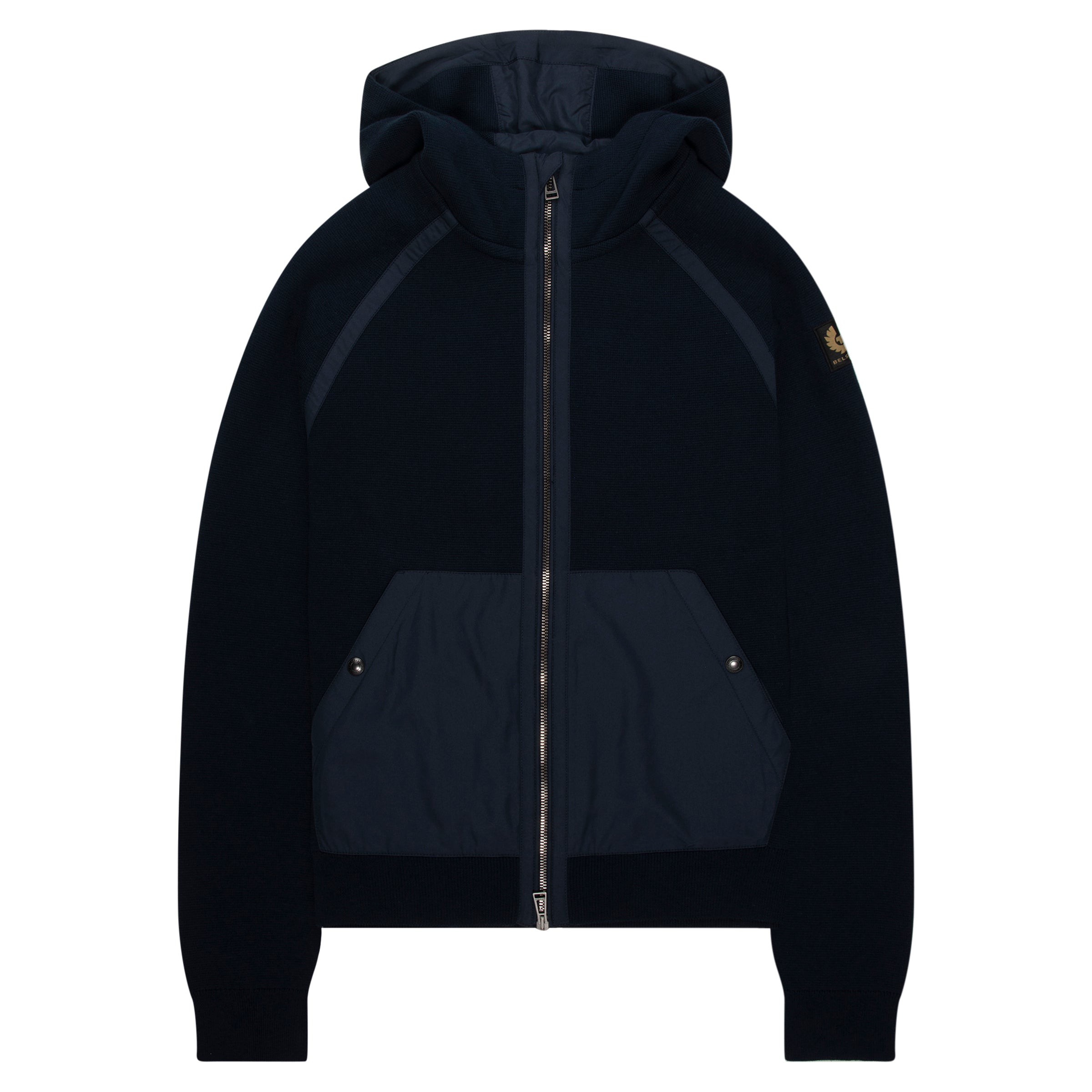 Belstaff Dark Ink View Textured Full Zip Hoodie