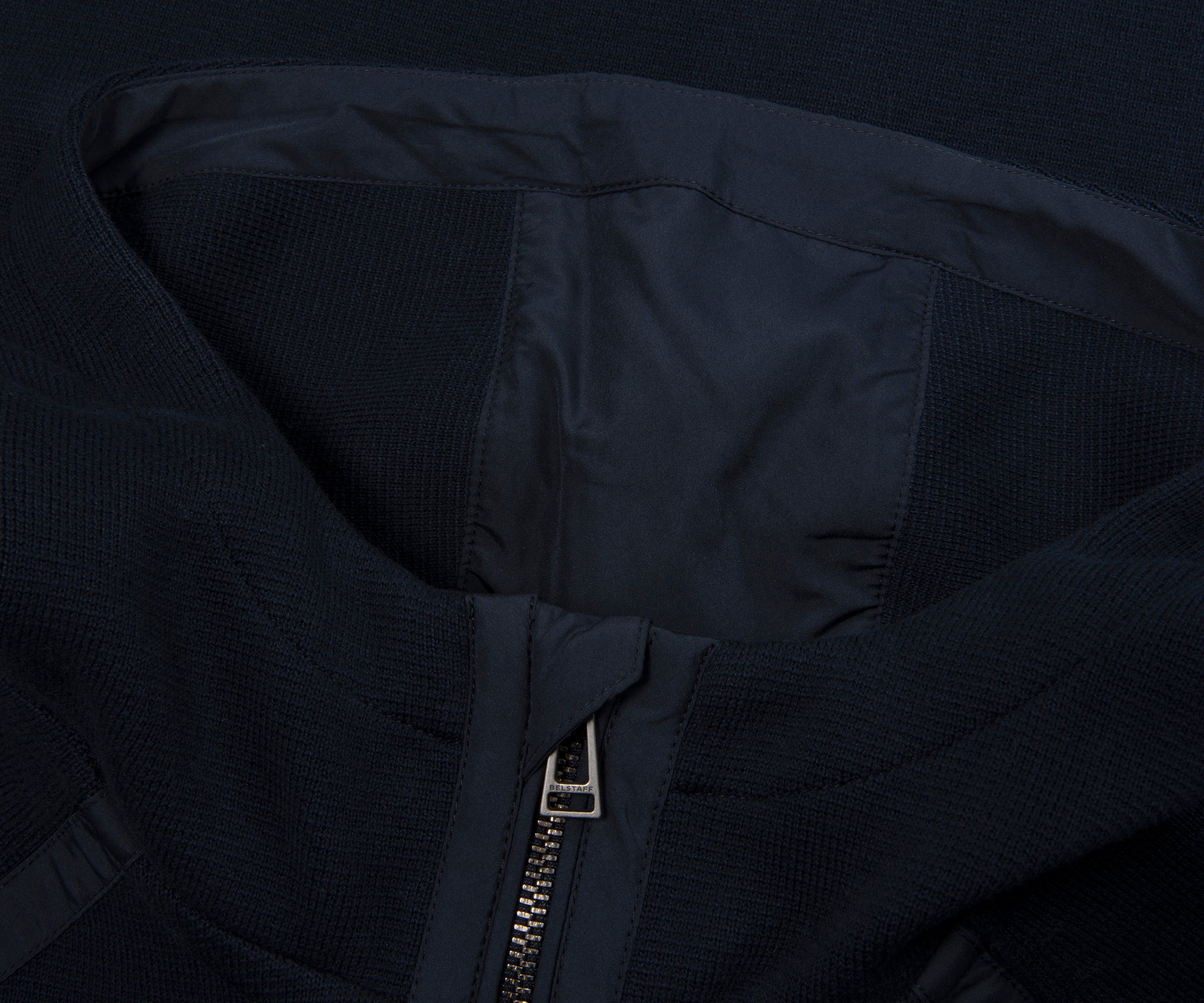 Belstaff Dark Ink View Textured Full Zip Hoodie