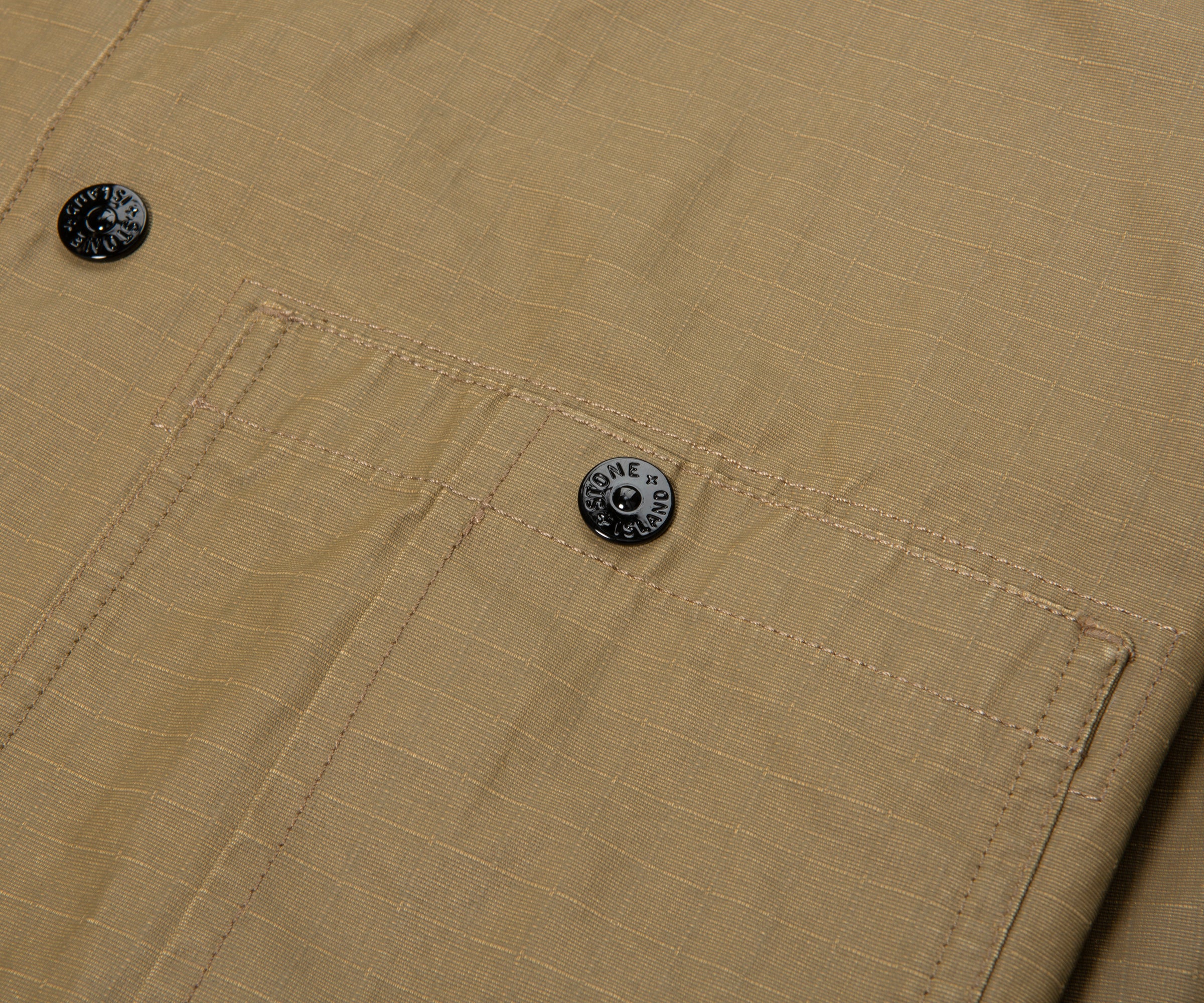 Stone Island Olive Ripstop Full Button Overshirt