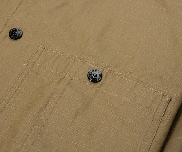 Stone Island Olive Ripstop Full Button Overshirt