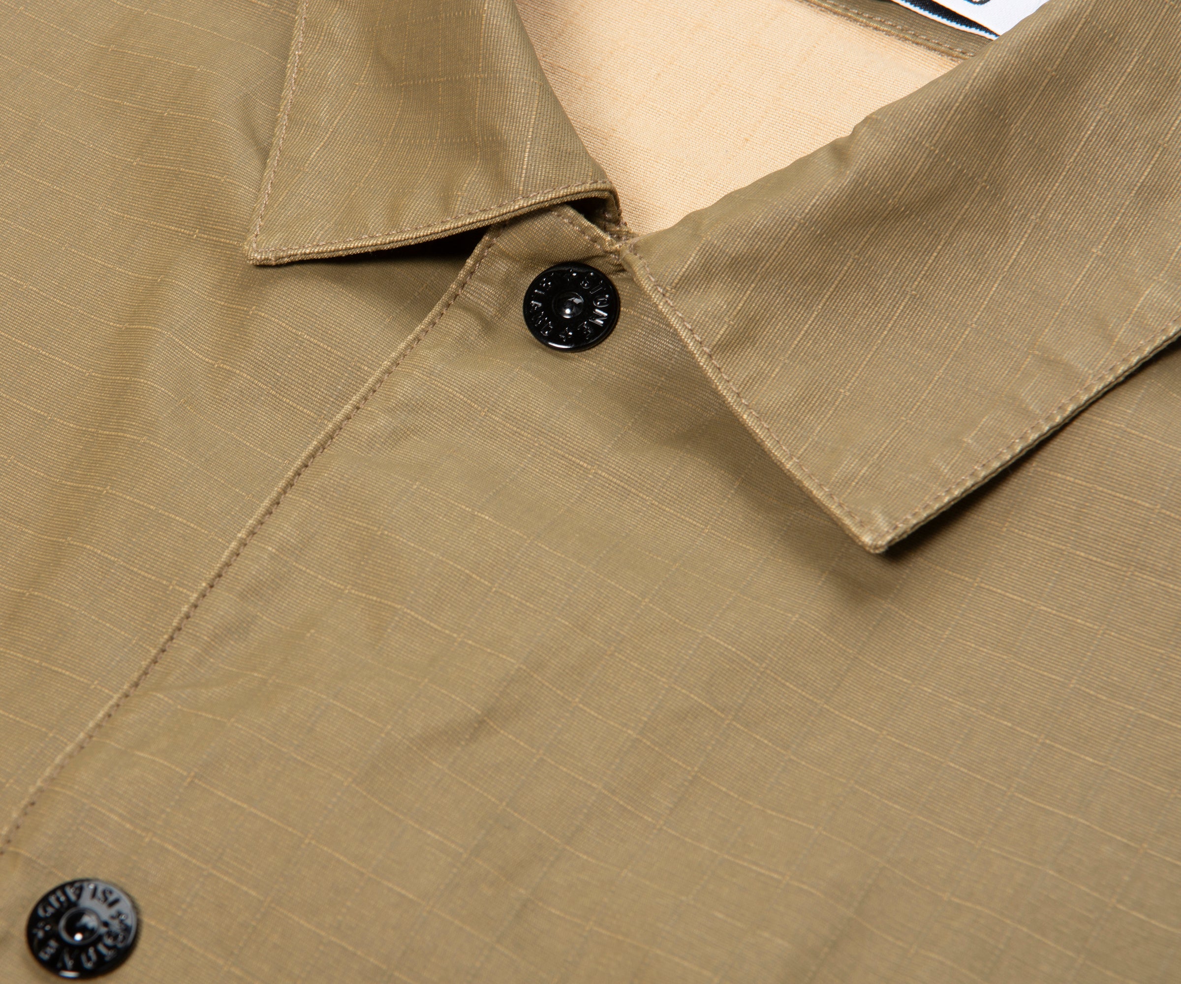 Stone Island Olive Ripstop Full Button Overshirt