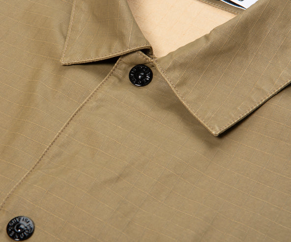 Stone Island Olive Ripstop Full Button Overshirt