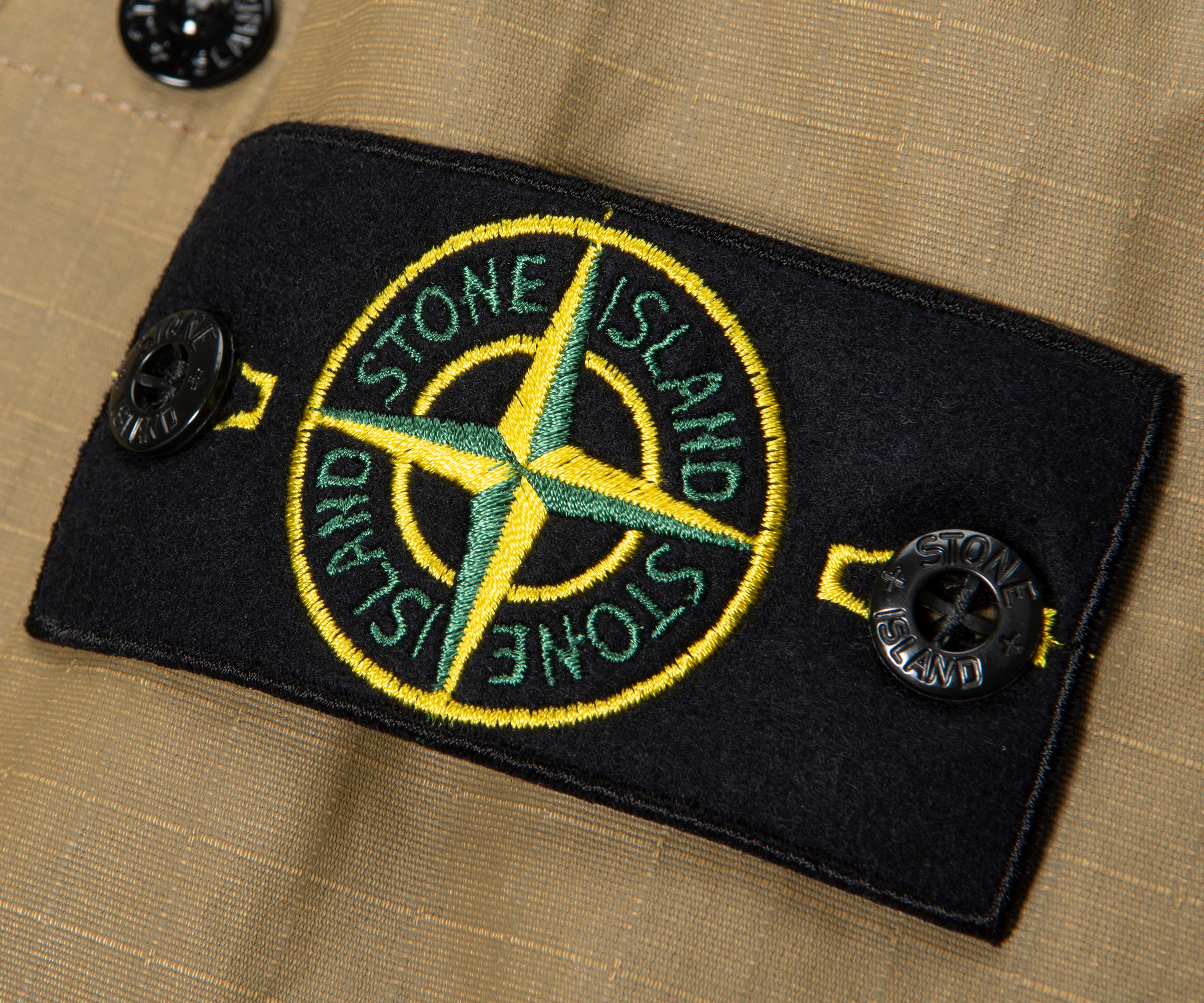 Stone Island Olive Ripstop Full Button Overshirt