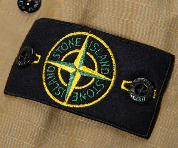 Stone Island Olive Ripstop Full Button Overshirt