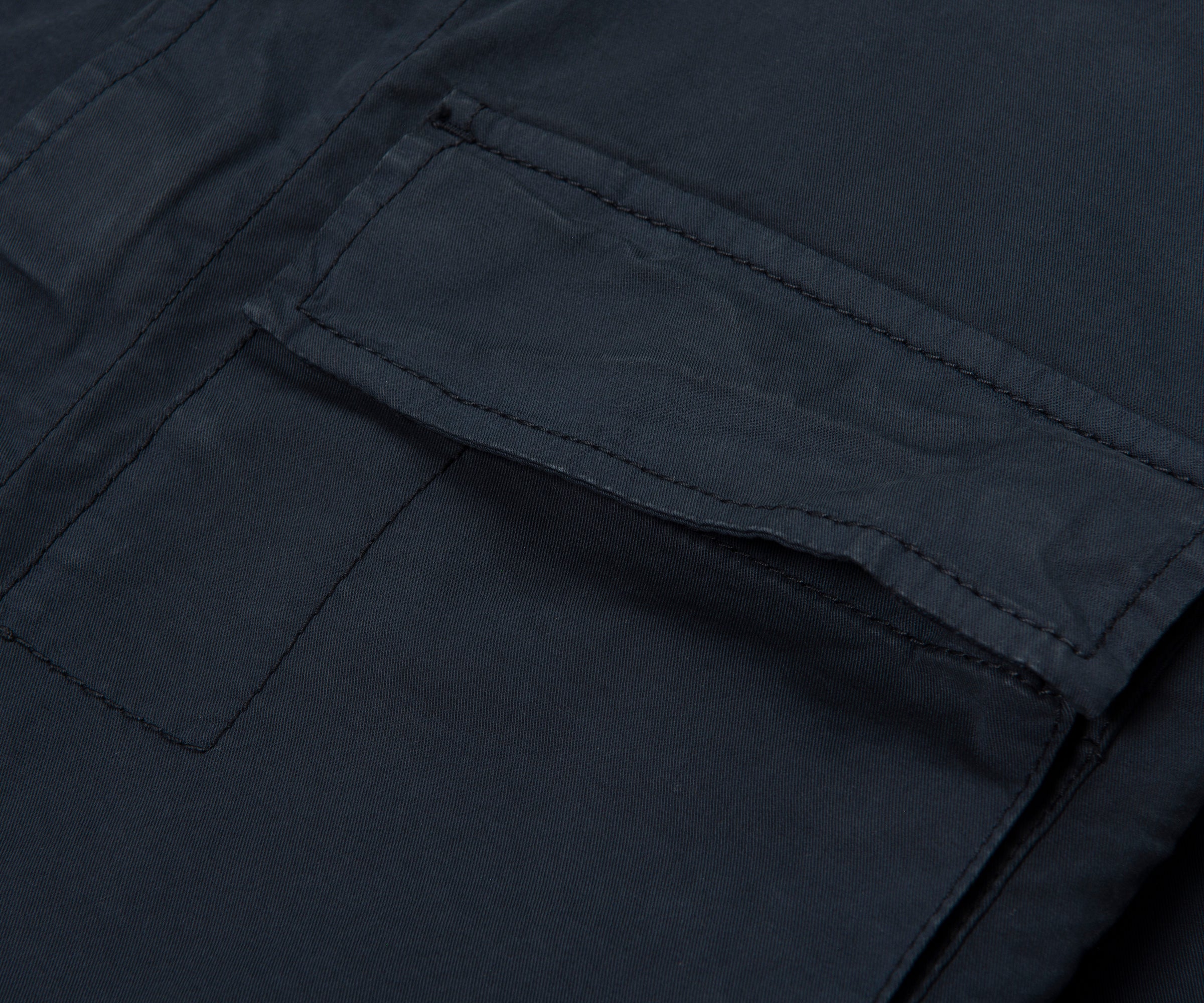 Stone Island Navy Cotton Overshirt With Chest Pocket