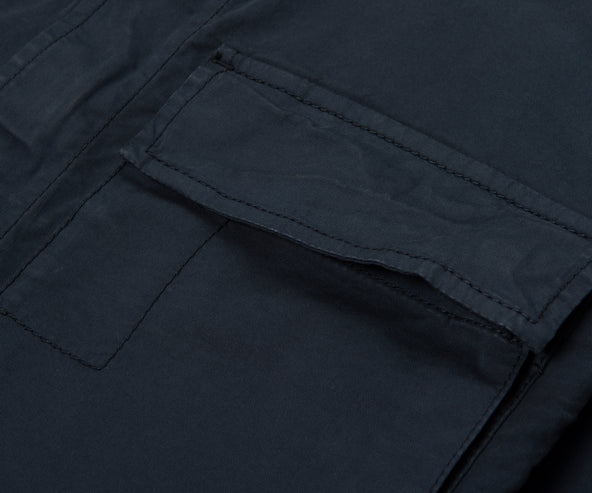 Stone Island Navy Cotton Overshirt With Chest Pocket
