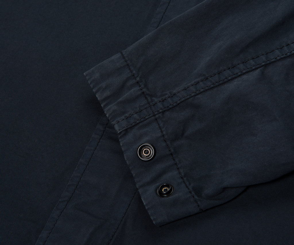 Stone Island Navy Cotton Overshirt With Chest Pocket