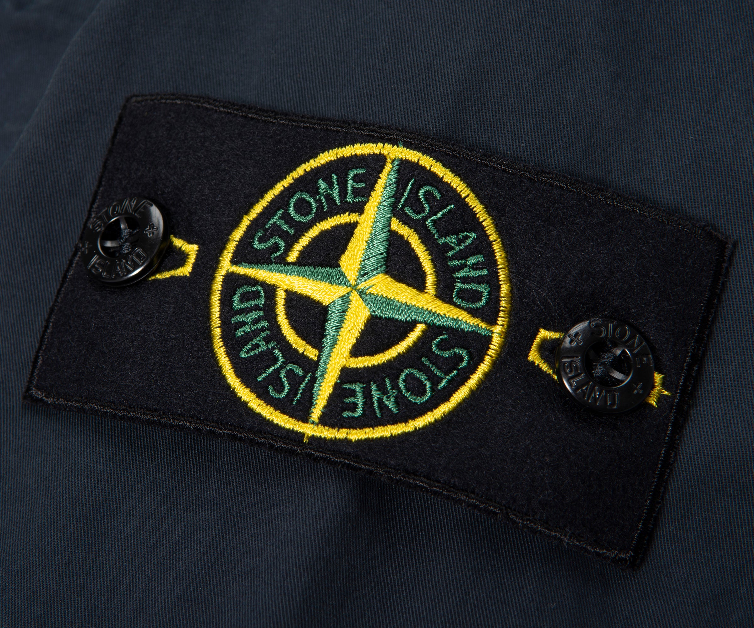 Stone Island Navy Cotton Overshirt With Chest Pocket