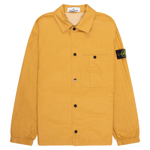 Stone Island Orange Ripstop Full Button Overshirt