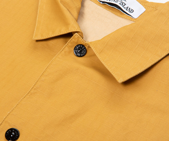 Stone Island Orange Ripstop Full Button Overshirt