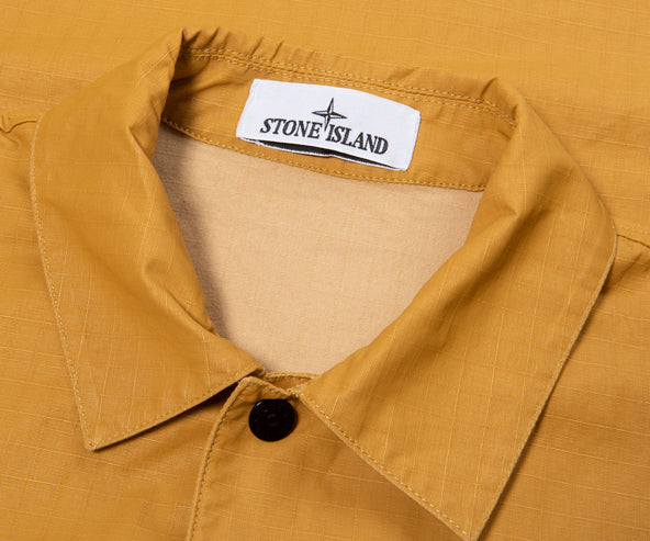 Stone Island Orange Ripstop Full Button Overshirt