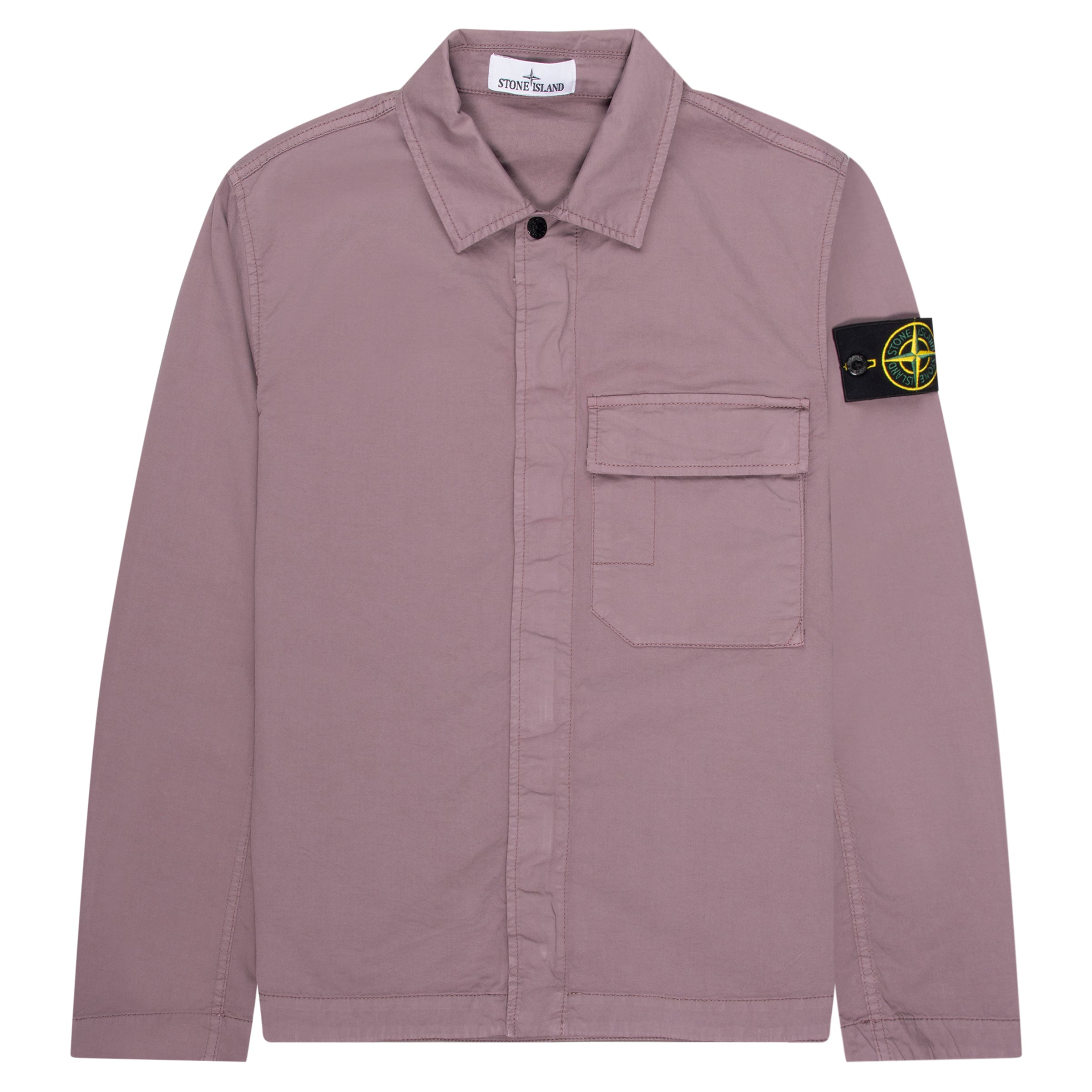 Stone Island Purple Cotton Overshirt With Chest Pocket
