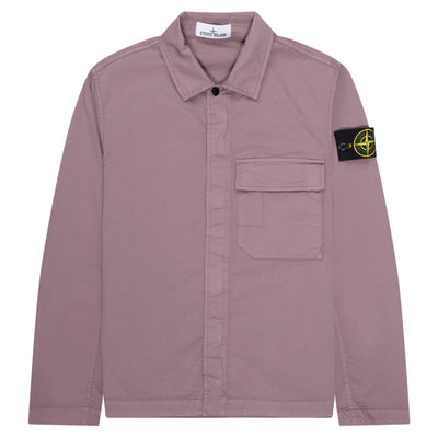 Stone Island Purple Cotton Overshirt With Chest Pocket