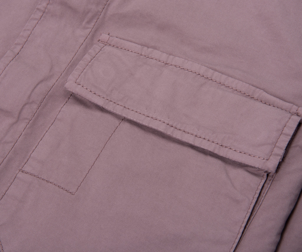 Stone Island Purple Cotton Overshirt With Chest Pocket