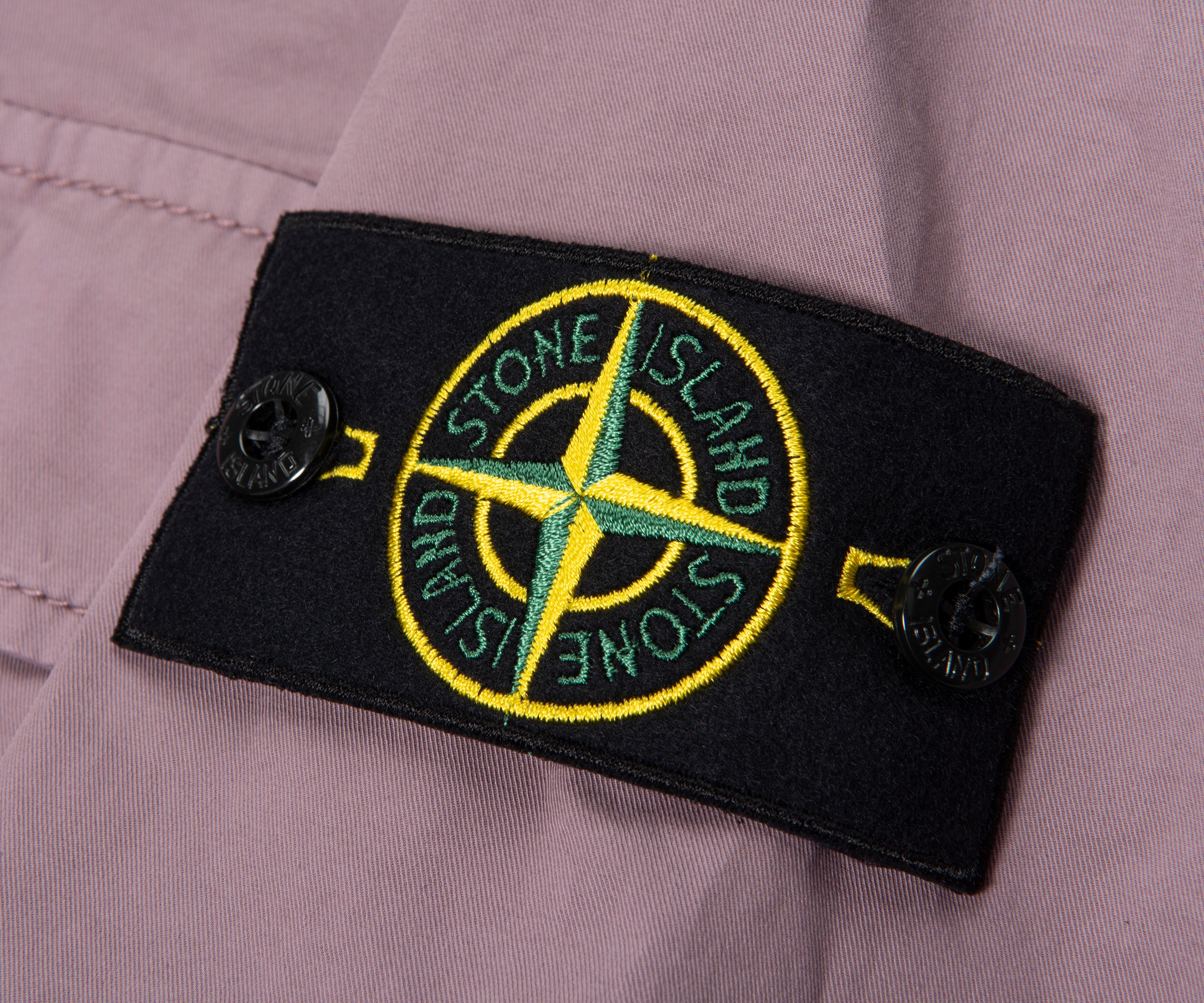 Stone Island Purple Cotton Overshirt With Chest Pocket