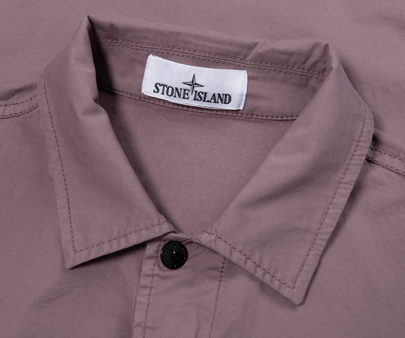 Stone Island Purple Cotton Overshirt With Chest Pocket