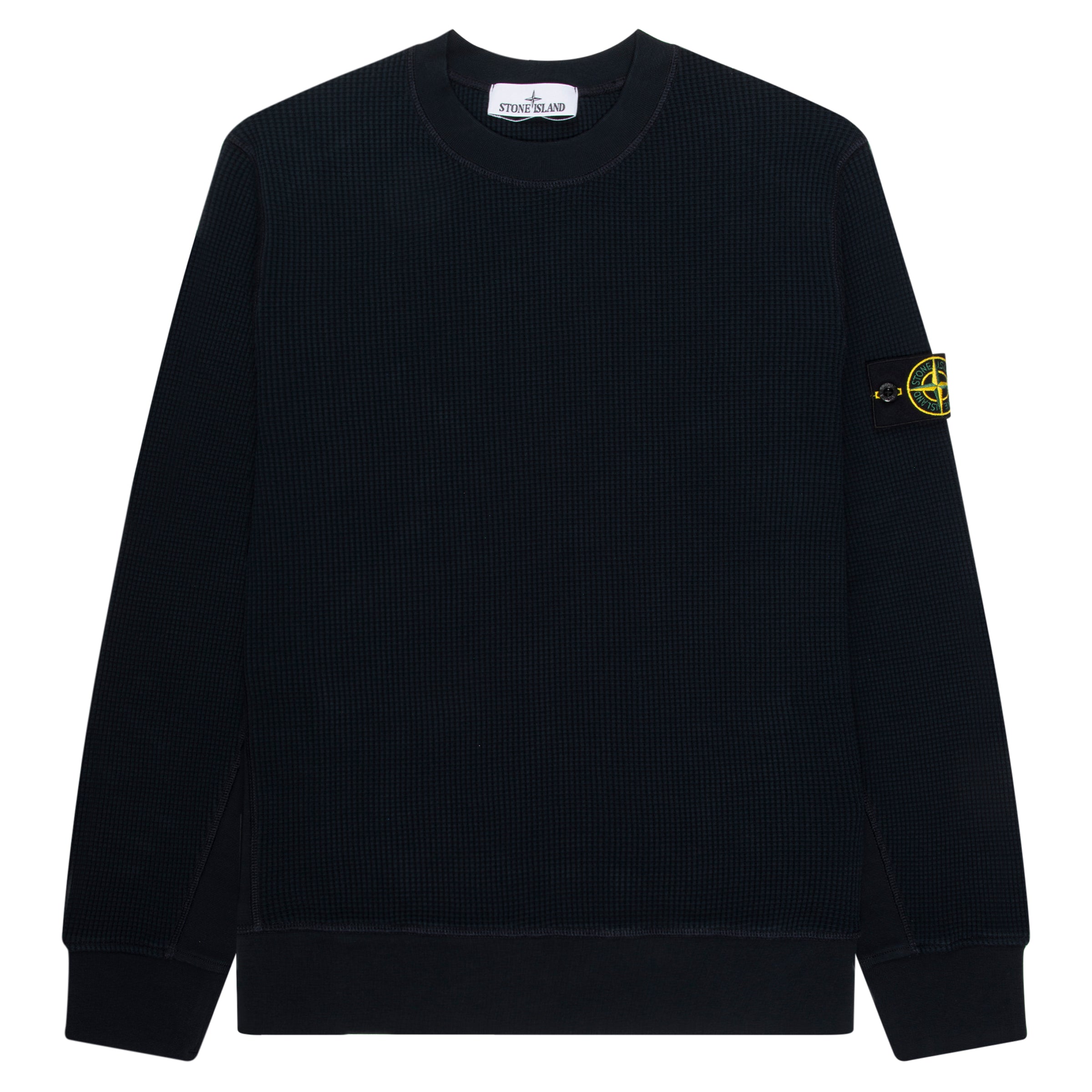 Stone Island Navy Heavy Waffle Cotton Sweatshirt